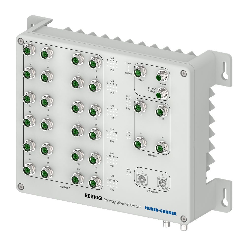 HUBER+SUHNER launches Railway Ethernet Switch to offer secure turn-key rail communication systems